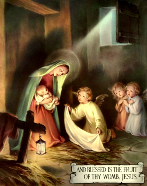 and blessed is the fruit of Thy womb, Jesus and blessed is the fruit of Thy womb, Jesus
