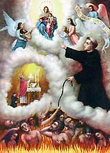 San Nicol�s de Tolentino, protector de las almas del purgatorio
