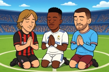 Jugadores rezando juntos antes de un partido. Jugadores rezando juntos antes de un partido.